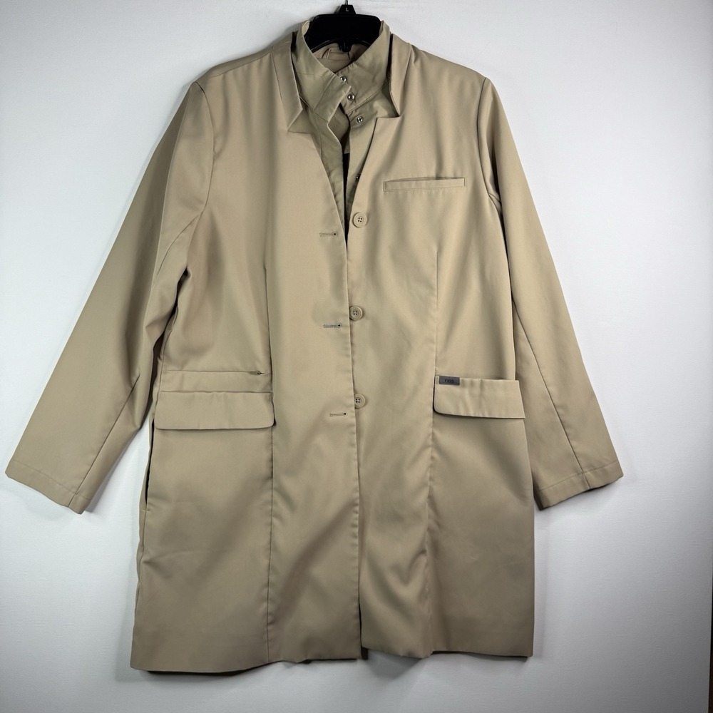 Figs Lab Coat Khaki Women's Figpro XL Scrubs